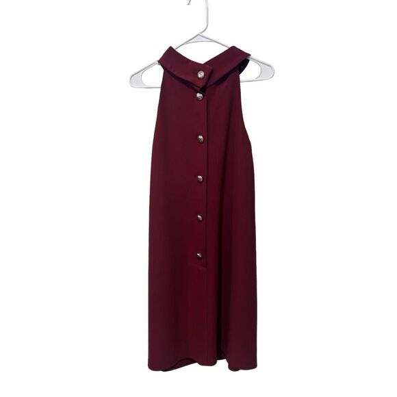 STS Sail to Sable Button Back Sleeveless Shift Dress Burgundy Size 2 - Picture 1 of 11